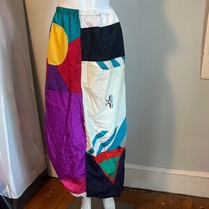 Urban Renewal Asymmetrical Patchwork Skirt - Multicolor